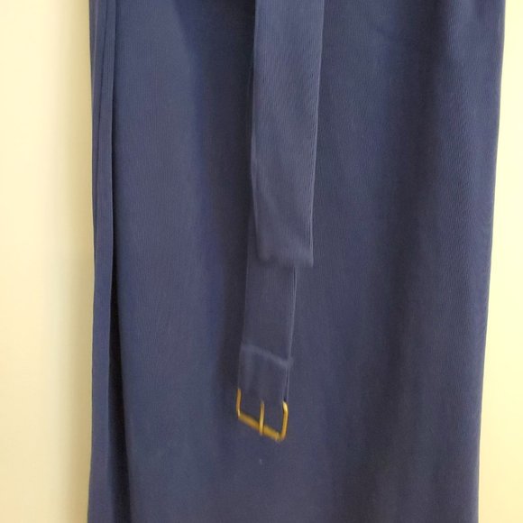 NWT Lauren Ralph Lauren Navy Blue Knit Cotton Dress w/ Belt Office Preppy Size S - Picture 8 of 13